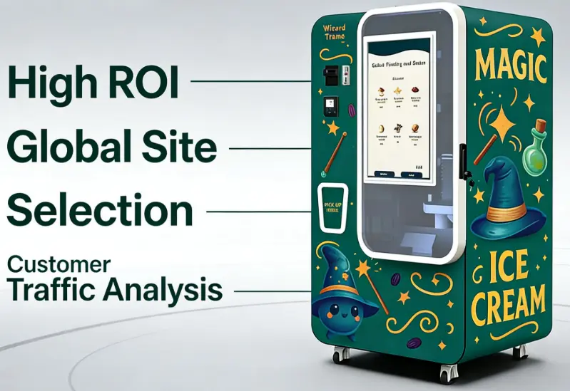 Робот-продажная машина для мороженого ROI: 5 реалистичных сценариев, основанных на местоположении и объеме трафика