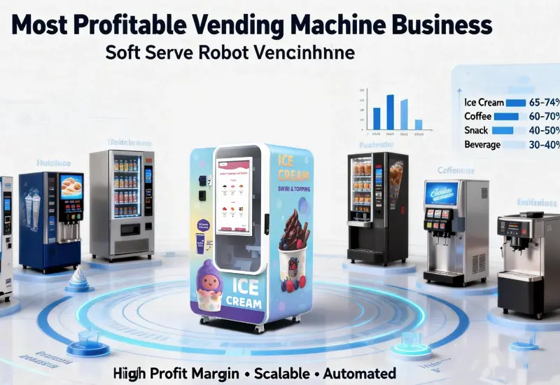 Самый прибыльный бизнес автоматов: Soft Serve Robot Vending Machine