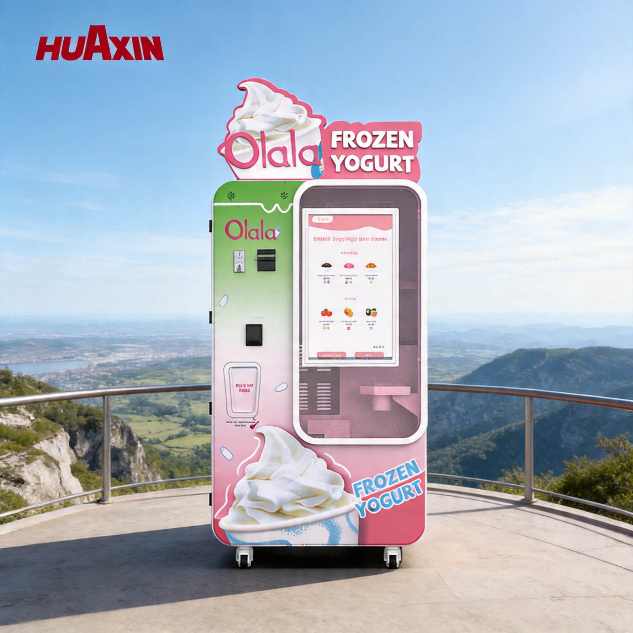 HUAXIN B83 Max: 24 / 7 Smart Soft Serve мороженое торговый автомат с точной роботизированной рукой