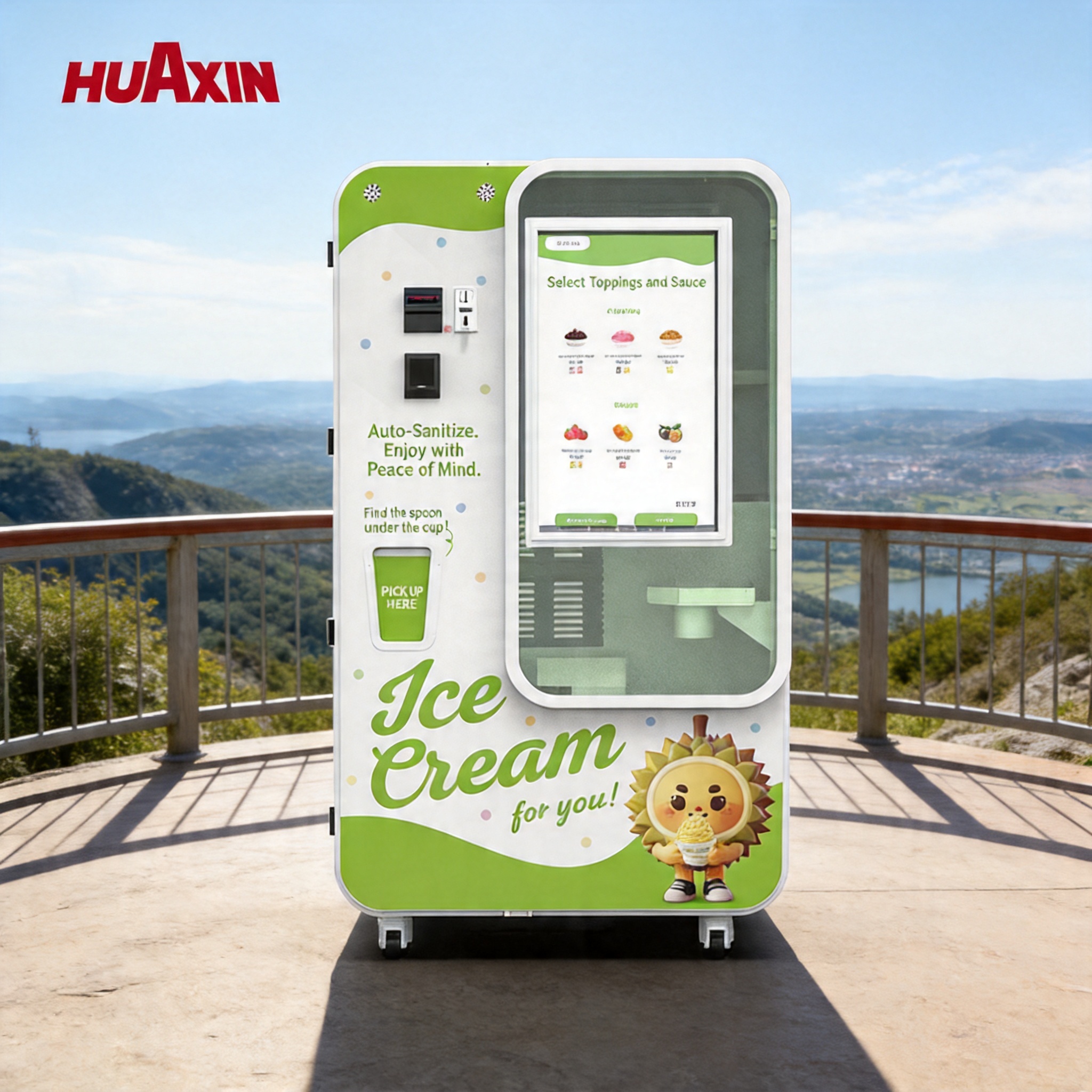 Превратить 0,91 м2 в круглосуточный центр прибыли: HUAXIN B83 Max роботизированная станция мороженого
