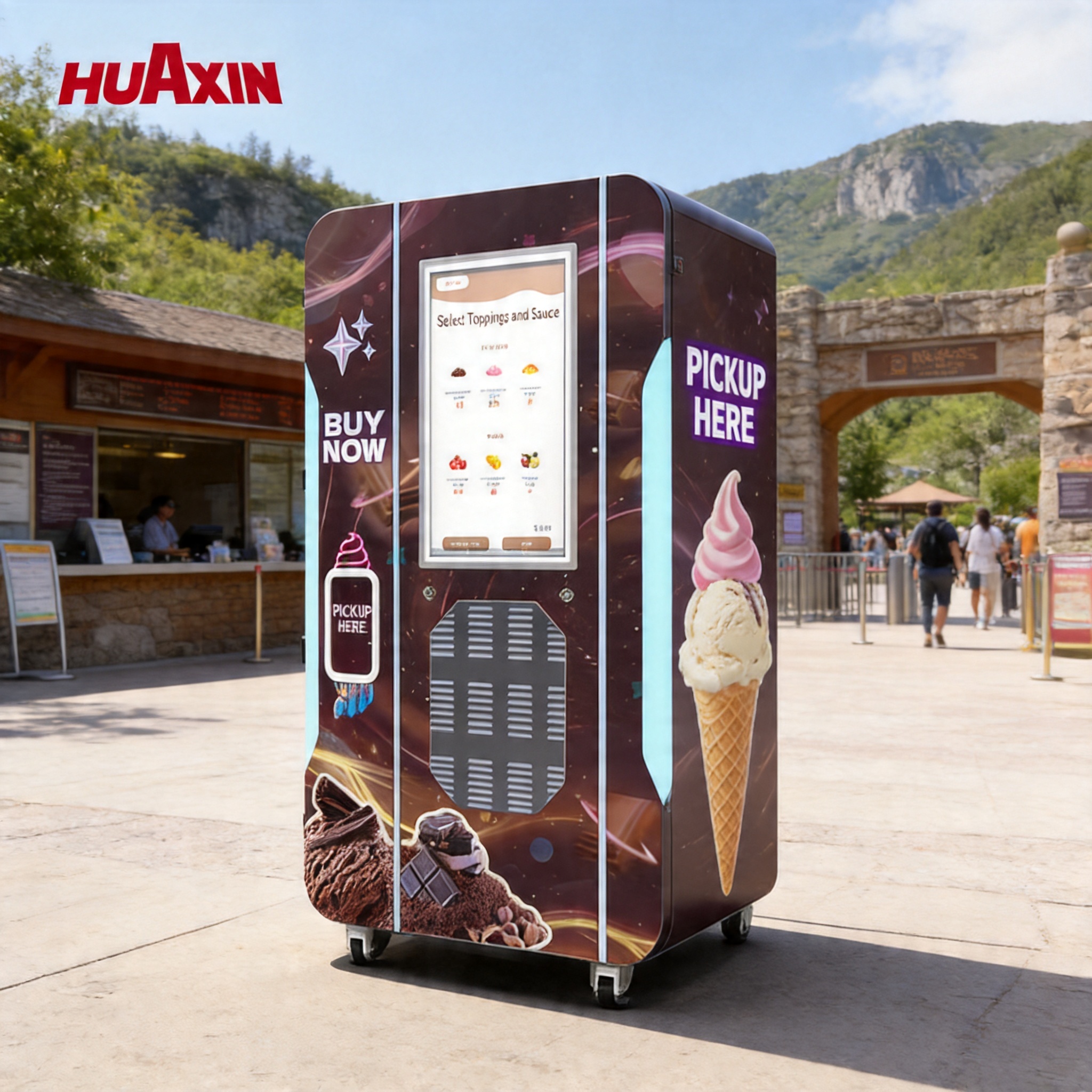 Полноавтоматический торговый автомат для мороженого Smart Soft Serve| 24 / 7 робототехнические киоски